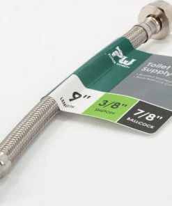 Plumb Works 3/8" Compression X 7/8" BC X 9" L Stainless Steel Toilet Supply Line