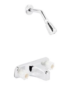 Plumb Works® Mobile Home Two-Handle 1-Spray Polished Chrome Bathtub Shower Faucet