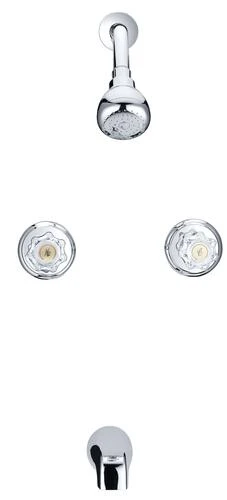 Plumb Works® Bardwell™ Two-Handle 1-Spray Polished Chrome Bathtub Shower Faucet PlumbWorks Plumb Works® Bardwell™ Two-Handle 1-Spray Polished Chrome Bathtub Shower Faucet -Plumb Works Shop 6736001 FV