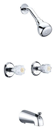 Plumb Works® Bardwell™ Two-Handle 1-Spray Polished Chrome Bathtub Shower Faucet PlumbWorks Plumb Works® Bardwell™ Two-Handle 1-Spray Polished Chrome Bathtub Shower Faucet -Plumb Works Shop 6736001 Left Side View