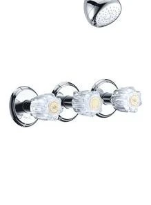 PlumbWorks Plumb Works® Bardwell™ Three-Handle 1-Spray Polished Chrome Bathtub Shower Faucet