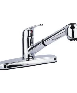 Plumb Works® One-Handle Pull-Out Chrome Kitchen Faucet
