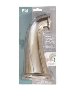 Plumb Works® Brushed Nickel Pull-Down Diverter Tub Spout -Plumb Works Shop 9DM10319 Package